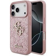 Guess PU Fixed Glitter 4G Metal Logo Back Cover for iPhone 18 Pro Pink - Phone Cover