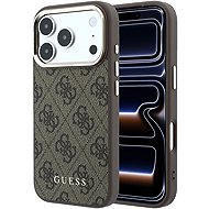 Guess PU Leather 4G Gold Frame MagSafe Back Cover for iPhone 18 Pro Max Brown - Phone Cover