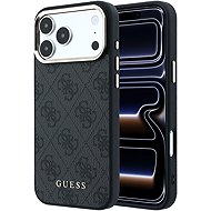 Guess PU Leather 4G Gold Frame MagSafe Back Cover for iPhone 18 Pro Black - Phone Cover