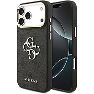 Guess PU Leather 4G Metal Logo Gold Frame Back Cover for iPhone 18 Pro Max Black - Phone Cover