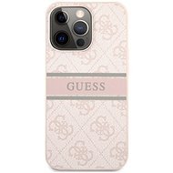 Guess PU 4G Printed Stripe Back Cover for Apple iPhone 13 Pro Max, Pink - Phone Cover