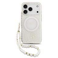 Guess IML Flowers Allover Strap MagSafe pro iPhone 18 Pro White - Protective Case