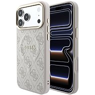 Guess PU Leather 4G Gold Frame Embossed MagSafe pro iPhone 18 Pro Pink - Protective Case