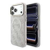 Guess PU Leather 4G Gold Frame Embossed MagSafe pro iPhone 18 Pro Max Pink - Protective Case