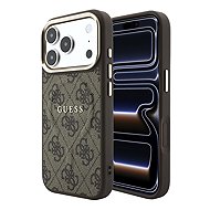 Guess PU Leather 4G Gold Frame Embossed MagSafe pro iPhone 18 Pro Max Brown - Protective Case