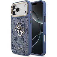 Guess PU Leather 4G Metal Logo Gold Frame pro iPhone 18 Pro Max Blue - Protective Case