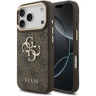 Guess PU Leather 4G Metal Logo Gold Frame pro iPhone 18 Pro Brown - Protective Case