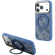 Guess PU 4G Ring Stand MagSafe pro iPhone 18 Pro Blue - Protective Case