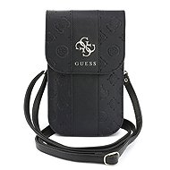 Guess PU 4G Peony Stripe Metal Logo phone bag black - Phone Case