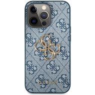 Guess PU 4G Metal Logo Back Cover for Apple iPhone 13 Pro, Blue - Phone Cover