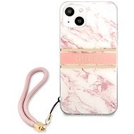 Guess TPU Marble Stripe Back Cover for Apple iPhone 13, Pink - Phone Cover