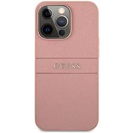 Guess PU Leather Saffiano Back Cover for Apple iPhone 13 Pro Max, Pink - Phone Cover