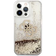 Guess TPU Big 4G Liquid Glitter Gold Back Cover for Apple iPhone 13 Pro, Transparent - Phone Cover