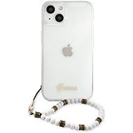 Guess PC Script and White Pearls Back Cover für Apple iPhone 13 Transparent - Handyhülle