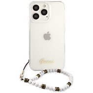 Guess PC Script and White Pearls Back Cover for Apple iPhone 13 Pro Transparent - Phone Cover