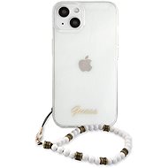 Guess PC Script and White Pearls Back Cover for Apple iPhone 13 mini Transparent - Phone Cover