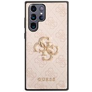 Guess PU 4G Metal Logo Back Cover for Samsung Galaxy S22 Ultra Pink - Phone Cover