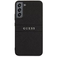 Guess PU Leder Saffiano Rückseite Abdeckung für Samsung Galaxy S22 Schwarz - Handyhülle