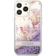 Guess Liquid Glitter Flower Case für Apple iPhone 13 Pro Purple - Handyhülle