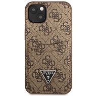Guess 4G Saffiano Double Card Cover für Apple iPhone 13 Brown - Handyhülle