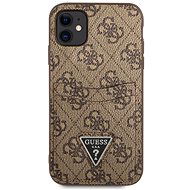 Guess 4G Saffiano Double Card tok Apple iPhone 11 készülékhez Brown - Telefon tok