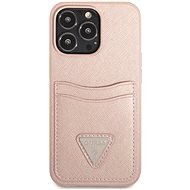 Guess 4G Saffiano Double Card Cover für Apple iPhone 13 Pro Max Pink - Handyhülle