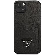 Guess 4G Saffiano Double Card Cover für Apple iPhone 13 Black - Handyhülle