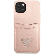 Guess 4G Saffiano Double Card Cover für Apple iPhone 13 mini Pink - Handyhülle