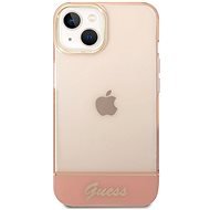 Guess PC/TPU Camera Outline Translucent Hátlap tok az iPhone 14 Plus készülékhez - rózsaszín - Telefon tok
