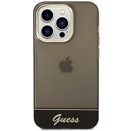 Guess PC/TPU Camera Outline Translucent Back Cover for iPhone 14 Pro Black - Phone Cover