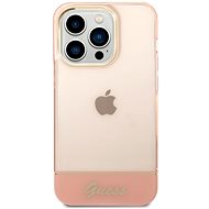 Guess PC/TPU Camera Outline Translucent Hátlap tok az iPhone 14 Pro készülékhez - rózsaszín - Telefon tok