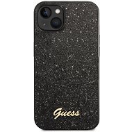Guess PC/TPU Glitter Flakes Metal Logo Zadný Kryt pre iPhone 14 Black - Kryt na mobil