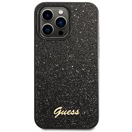 Guess PC/TPU Glitter Flakes Metal Logo Back Cover for iPhone 14 Pro Black - Phone Cover