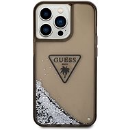 Guess PC/TPU Liquid Glitter Triangle Logo Back Cover for iPhone 14 Pro Black - Phone Cover