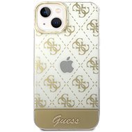 Guess PC/TPU Peony Glitter Script Logo Back Cover für iPhone 14 Gold - Handyhülle