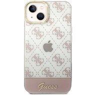 Guess PC/TPU Peony Glitter Script Logo Hátlap tok az iPhone 14 készülékhez - rózsaszín - Telefon tok