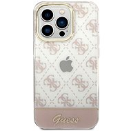 Guess PC/TPU Peony Glitter Script Logo Back Cover for iPhone 14 Pro Pink - Phone Cover