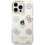 Guess PC/TPU Peony Glitter Back Cover for iPhone 14 Pro Max White - Phone Cover