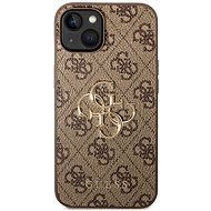Guess PU 4G Metal Logo Back Cover for iPhone 14 Brown - Phone Cover