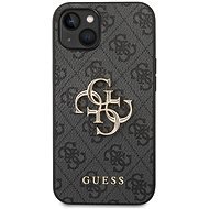 Guess PU 4G Metal Logo Back Cover für iPhone 14 Grey - Handyhülle