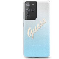 Guess TPU Vintage Back Cover for Samsung Galaxy S21 Ultra Gradient Light Blue - Phone Cover