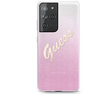 Guess TPU Vintage Samsung Galaxy S21 Ultra Gradient Pink tok - Telefon tok