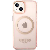 Guess Translucent MagSafe Compatible Back Cover for iPhone 14 Pink - Phone Cover
