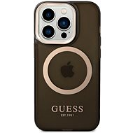 Guess Translucent MagSafe Compatible Back Cover for iPhone 14 Pro Black - Phone Cover