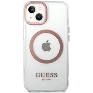 Guess Transparent MagSafe Kompatibilný Zadný Kryt pre iPhone 14 Plus Pink - Kryt na mobil