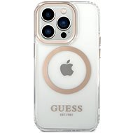 Guess Transparent MagSafe kompatibles Backcover für iPhone 14 Pro Max Gold - Handyhülle