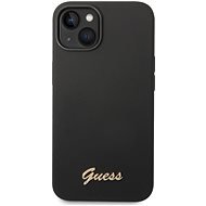 Guess Liquid Silicone Metal Logo Back Cover for iPhone 14 Black - Phone Cover