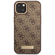 Guess PU 4G MagSafe Compatible Back Cover for iPhone 14 Plus Brown - Phone Cover