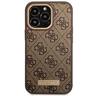 Guess PU 4G MagSafe Compatible Back Cover for iPhone 14 Pro Max Brown - Phone Cover