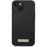 Guess Silicone Metal Logo MagSafe kompatibilis iPhone 14 fekete hátlap tok - Telefon tok